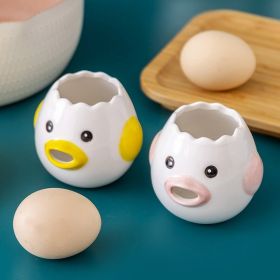 2Pcs Egg Separator Egg Yolk White Separator;  Ceramic Creative Cute Cartoon Style Egg Filter Splitter Opeaner Automatic Separation Kitchen Cookin