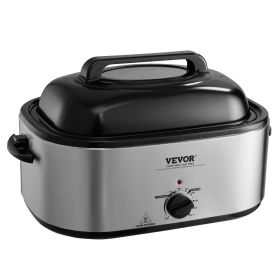 VEVOR Electric Roaster Oven, 26 QT Turkey Roaster Oven with Self-Basting Lid, 1450W Roaster Oven with Defrost & Warm Function, Adjustable Tempera