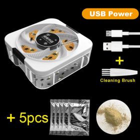 USB Electric Flycatcher Automatic Fly Trap Insect Killer Pest Catcher Catching Safety Flytrap With Bait for Kitchen Home garden (Color: plug in with baits, Ships From: China)